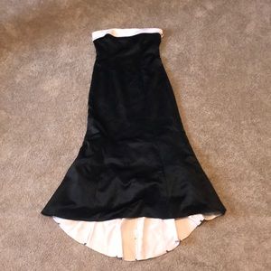 Black and baby pink floor length prom dress